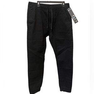 Southpole FLEX XL Black Jogger Elastic Waist/Cuff Drawstring Pant Stretch Twill